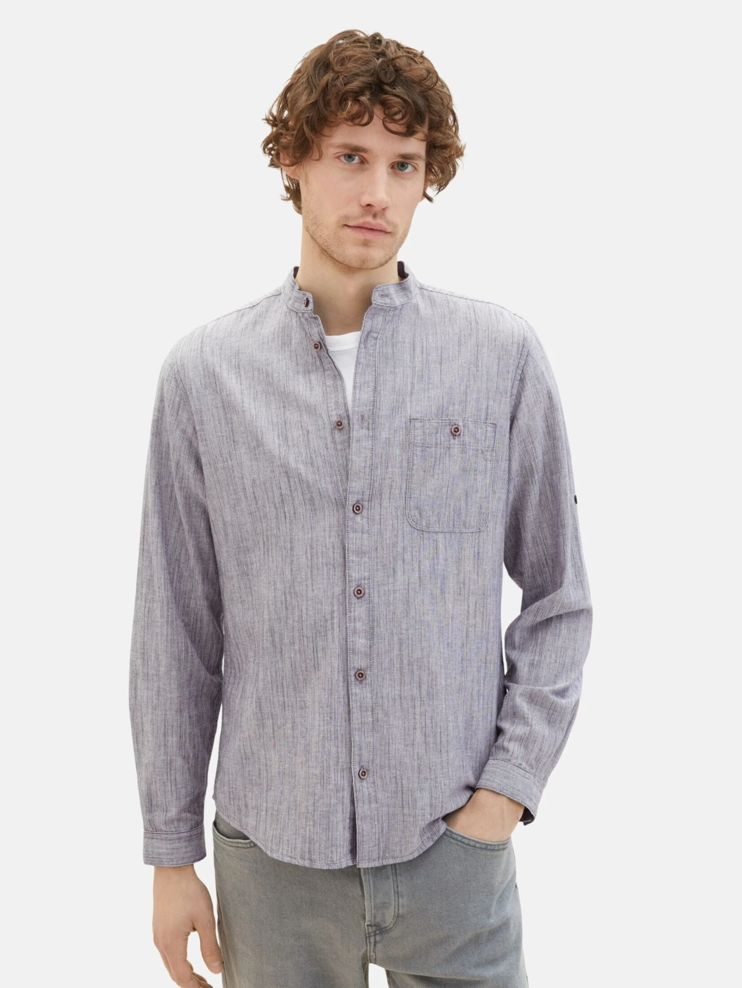 Tom Tailor Overhemden Regular Fit Overhemd Heren Nachtblauw 4 Tom Tailor Overhemden Regular Fit Overhemd Heren Nachtblauw - Afbeelding 2