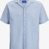 Jack & Jones Overhemden Comfort Fit Overhemd Seersucker Heren Blauw