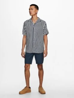 Only & Sons Overhemden Comfort Fit Overhemd Wayne Heren Donkerblauw -Heren Kleed Verkoop 51c893bda494287fe8b937d91f624df7