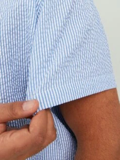 Jack & Jones Overhemden Comfort Fit Overhemd Seersucker Heren Blauw 13 Jack & Jones Overhemden Comfort Fit Overhemd Seersucker Heren Blauw -Heren Kleed Verkoop 52dace992053a6f995021688b3f05fbe