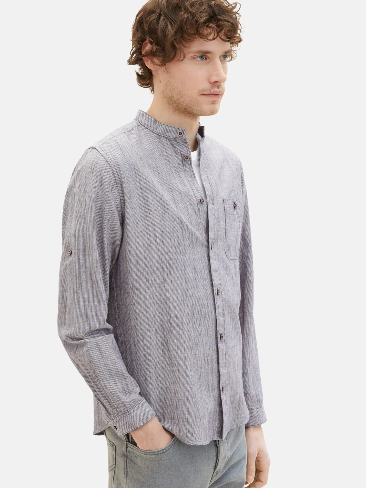 Tom Tailor Overhemden Regular Fit Overhemd Heren Nachtblauw 5 Tom Tailor Overhemden Regular Fit Overhemd Heren Nachtblauw - Afbeelding 3