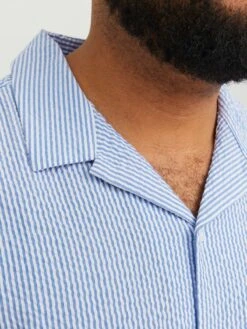 Jack & Jones Overhemden Comfort Fit Overhemd Seersucker Heren Blauw 12 Jack & Jones Overhemden Comfort Fit Overhemd Seersucker Heren Blauw -Heren Kleed Verkoop 6432ed15a378de246abc0f34d3cdb20a