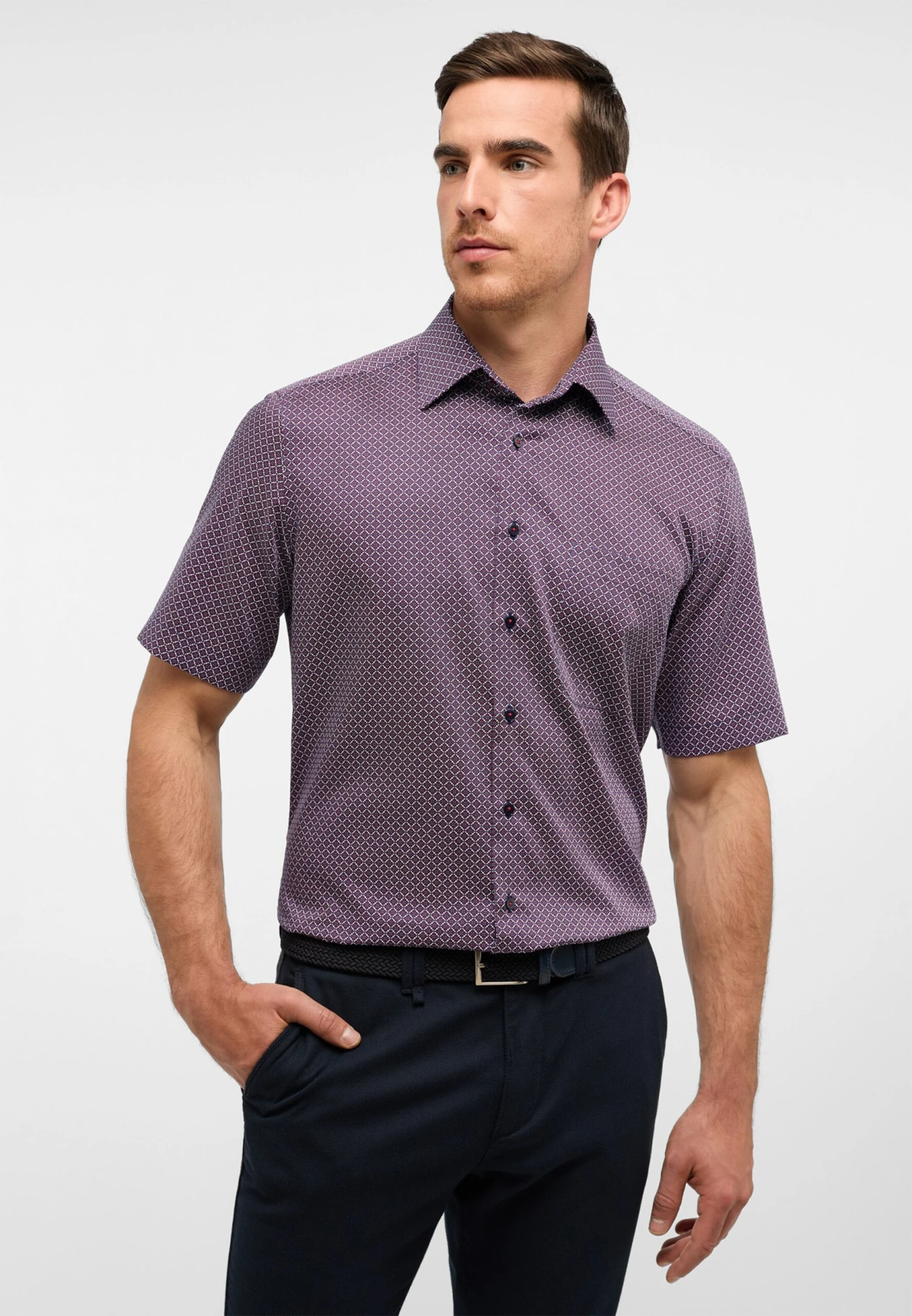 Eterna Overhemden Comfort Fit Overhemd Heren Rood 5 Eterna Overhemden Comfort Fit Overhemd Heren Rood - Afbeelding 3