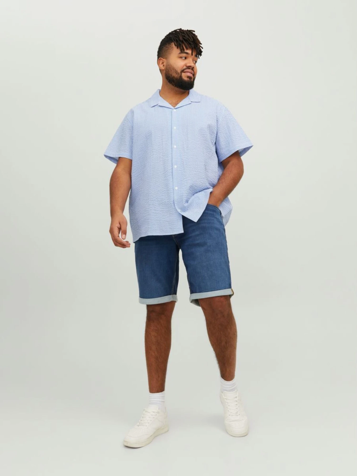 Jack & Jones Overhemden Comfort Fit Overhemd Seersucker Heren Blauw 6 Jack & Jones Overhemden Comfort Fit Overhemd Seersucker Heren Blauw - Afbeelding 4