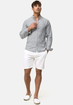 Indicode Jeans Overhemden Regular Fit Overhemd Brayden Heren Grijs / Wit -Heren Kleed Verkoop 8855570399076d0184c9054dfad68781