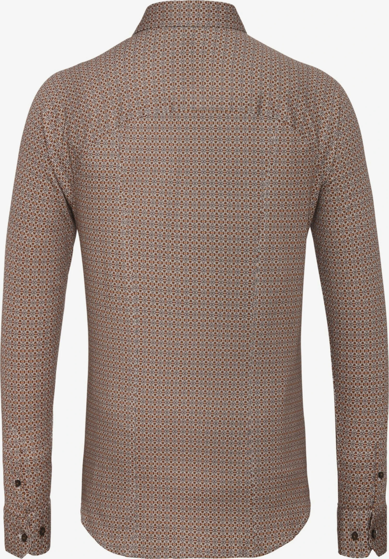 Overhemden Slim Fit Overhemd Heren Roestbruin / Lichtbruin 4 Overhemden Slim Fit Overhemd Heren Roestbruin / Lichtbruin - Afbeelding 2