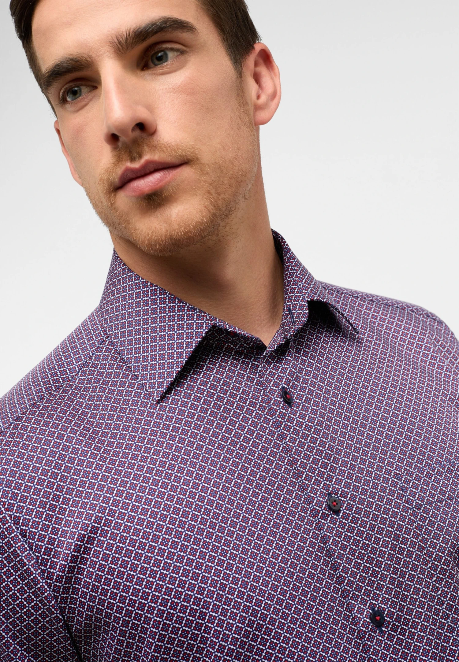 Eterna Overhemden Comfort Fit Overhemd Heren Rood 7 Eterna Overhemden Comfort Fit Overhemd Heren Rood - Afbeelding 5