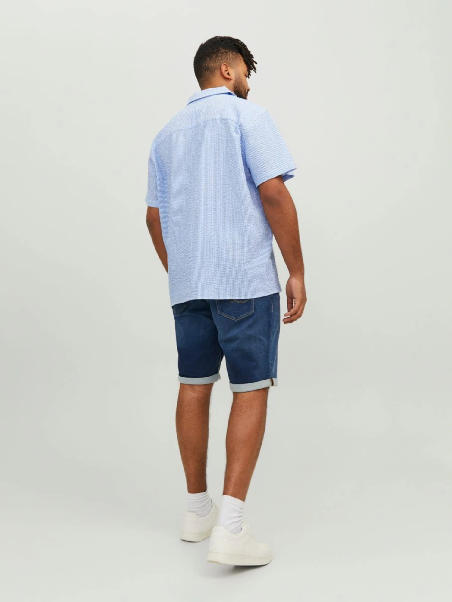 Jack & Jones Overhemden Comfort Fit Overhemd Seersucker Heren Blauw 5 Jack & Jones Overhemden Comfort Fit Overhemd Seersucker Heren Blauw - Afbeelding 3